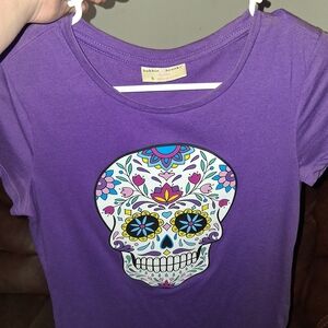 Purple Skull Graphic T-Shirt